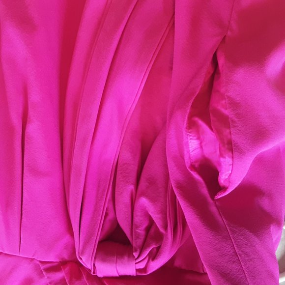 Jill Stuart Silk Pink Fuchsia Sleeveless Formal Dress with Pockets, Size 8 - Picture 12 of 16